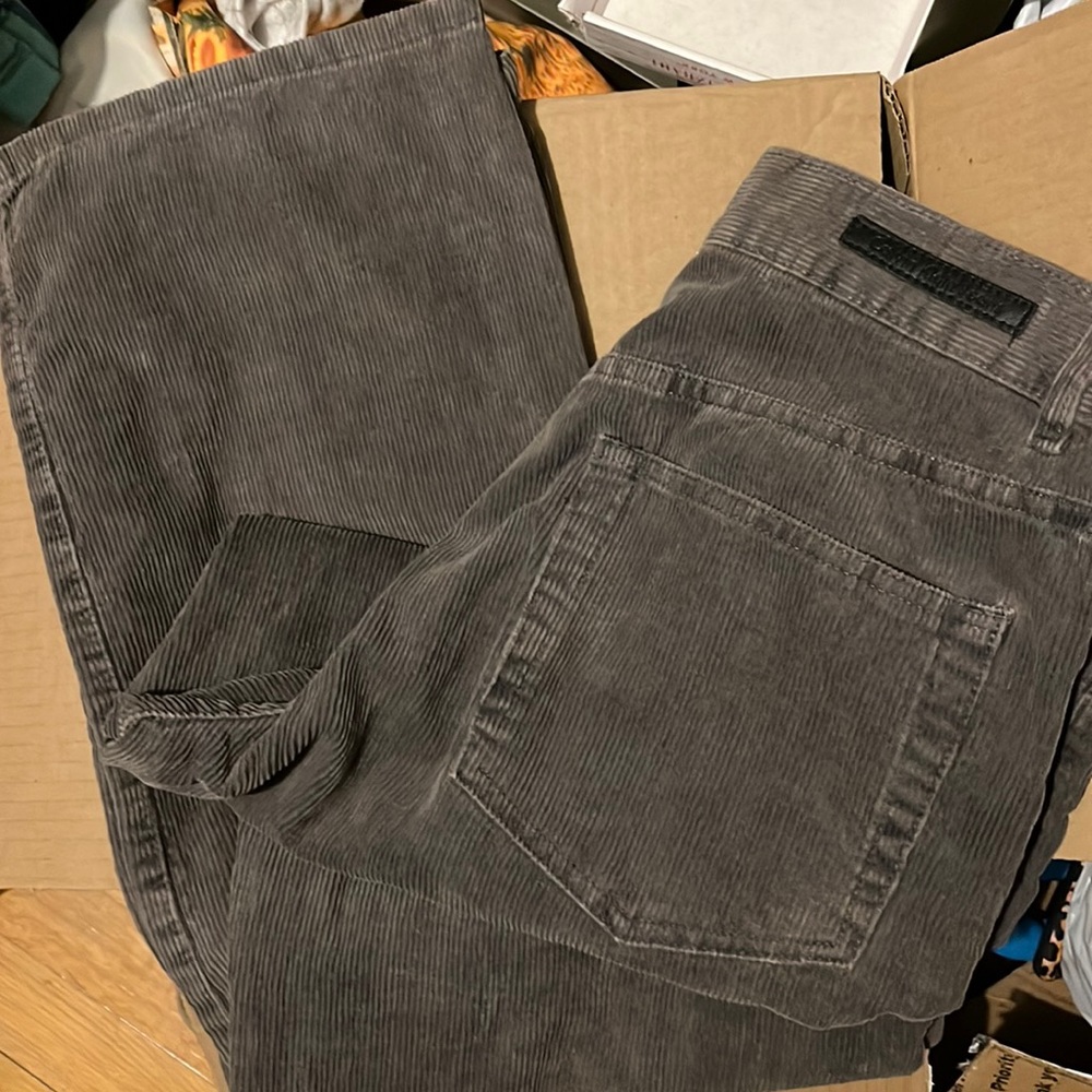 Mens 33x34 Olive Green Calvin Kline Wide Leg Cords